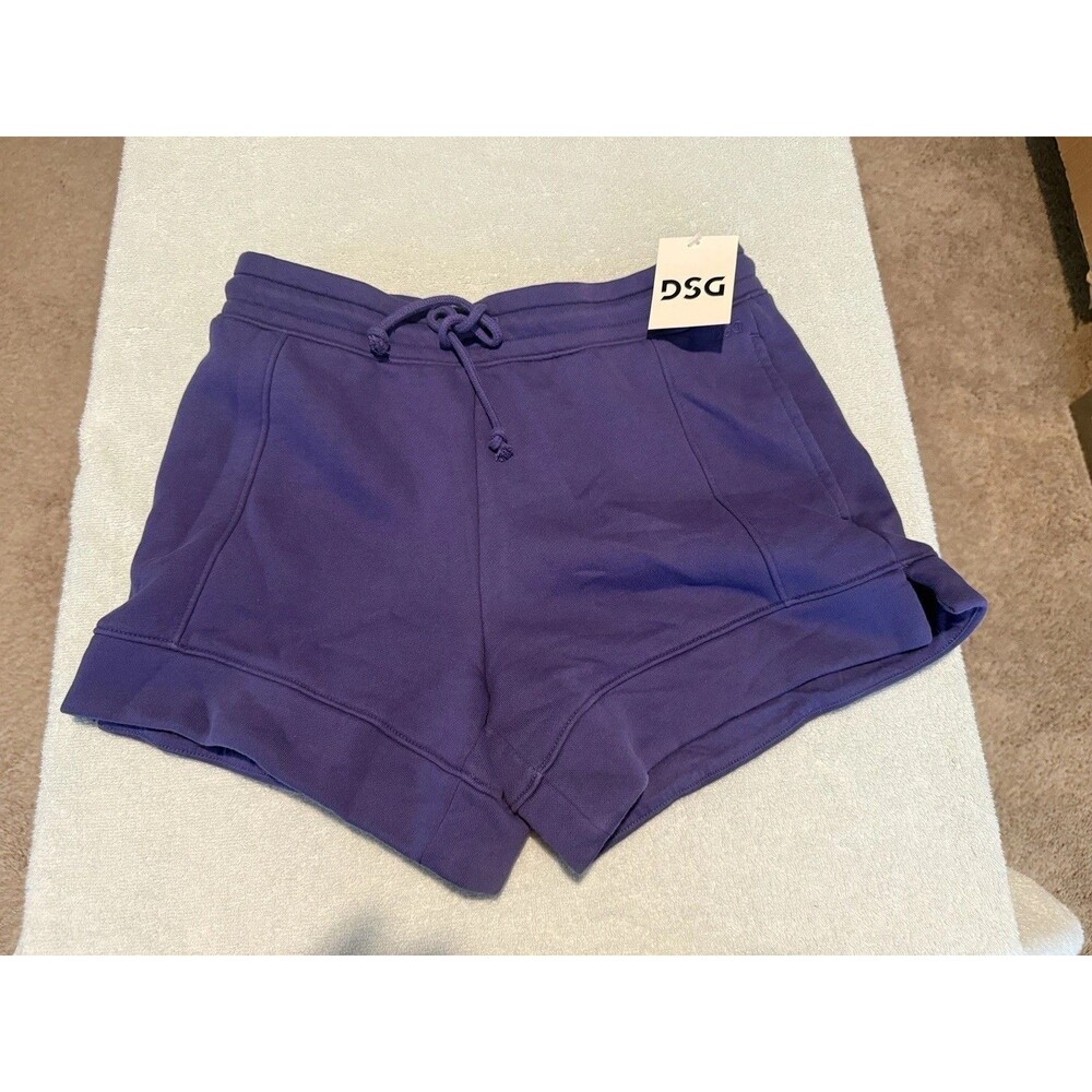 DSG Womens Small Purple Classic Fleece Shorts Drawstring Pockets NWT Casual